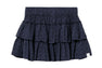 HEART BADGE WOVEN GARMENT DYE SKIRT
