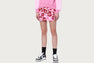 BACK HEART GRAPHIC CAMO MINI SKIRT