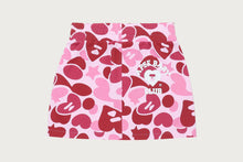 BACK HEART GRAPHIC CAMO MINI SKIRT