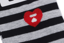 HEART EMBROIDERY BADGE STRIPES SOCKS