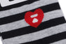 HEART EMBROIDERY BADGE STRIPES SOCKS