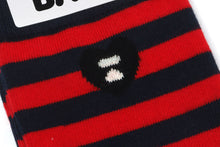 HEART EMBROIDERY BADGE STRIPES SOCKS