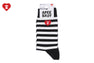 HEART EMBROIDERY BADGE STRIPES SOCKS