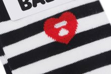 HEART EMBROIDERY BADGE STRIPES SOCKS