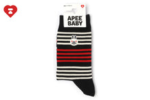 BABY DOPPY EMBROIDERY BADGE STRIPE SOCKS