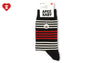 BABY DOPPY EMBROIDERY BADGE STRIPE SOCKS