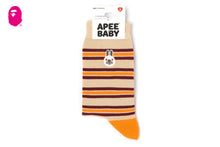 BABY DOPPY EMBROIDERY BADGE STRIPE SOCKS