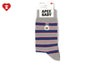 BABY DOPPY EMBROIDERY BADGE STRIPE SOCKS