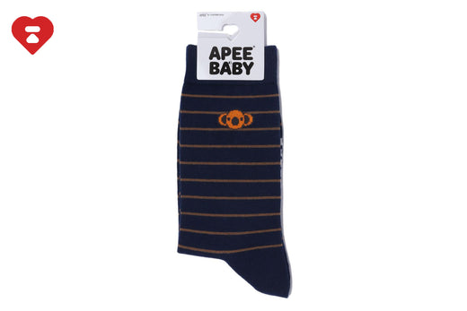 BABY CORE EMBROIDERY BADGE STRIPE SOCKS