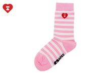 HEART EMBROIDERY BADGE STRIPES SOCKS #2