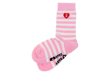 HEART EMBROIDERY BADGE STRIPES SOCKS #2