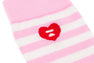 HEART EMBROIDERY BADGE STRIPES SOCKS #2