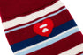 HEART EMBROIDERY BADGE STRIPES SOCKS #3
