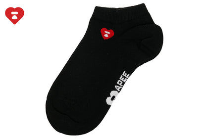 HEART EMBROIDERY BADGE ANKLE SOCKS