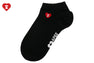 HEART EMBROIDERY BADGE ANKLE SOCKS
