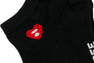 HEART EMBROIDERY BADGE ANKLE SOCKS