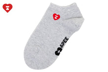 HEART EMBROIDERY BADGE ANKLE SOCKS