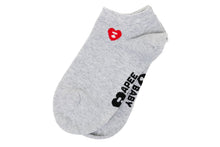 HEART EMBROIDERY BADGE ANKLE SOCKS