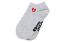 HEART EMBROIDERY BADGE ANKLE SOCKS