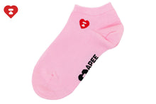 HEART EMBROIDERY BADGE ANKLE SOCKS