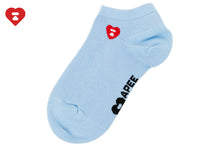 HEART EMBROIDERY BADGE ANKLE SOCKS