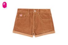 PU BADGE CORDUROY SHORTS