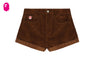 PU BADGE CORDUROY SHORTS