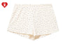 HEART BADGE FLORAL PRINT POINTELLE SHORTS