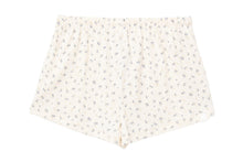HEART BADGE FLORAL PRINT POINTELLE SHORTS
