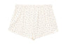 HEART BADGE FLORAL PRINT POINTELLE SHORTS