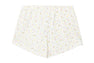 HEART BADGE FLORAL PRINT POINTELLE SHORTS
