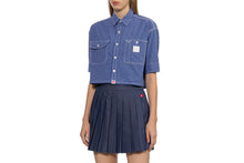 PU BADGE SHORT SLEEVES CHECK SHIRT