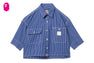 PU BADGE SHORT SLEEVES CHECK SHIRT