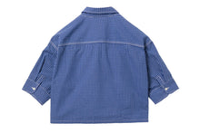 PU BADGE SHORT SLEEVES CHECK SHIRT