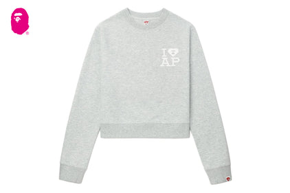 BIG HEART BACK PRINT CROP SWEAT SHIRT