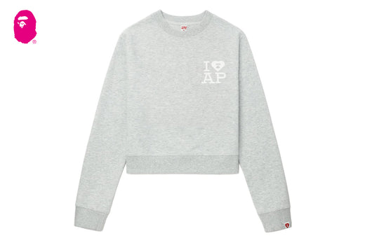 BIG HEART BACK PRINT CROP SWEAT SHIRT