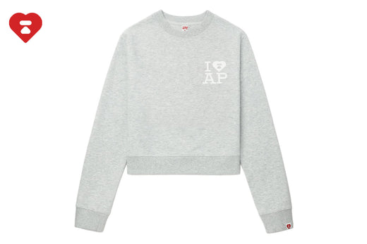 BIG HEART BACK PRINT CROP SWEAT SHIRT