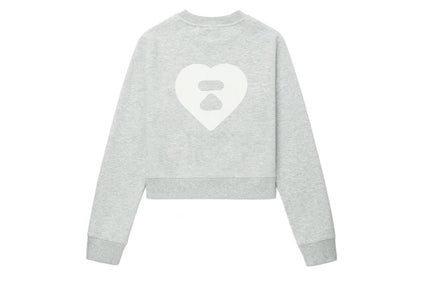 BIG HEART BACK PRINT CROP SWEAT SHIRT