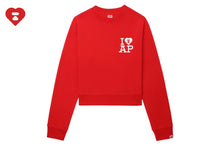 BIG HEART BACK PRINT CROP SWEAT SHIRT
