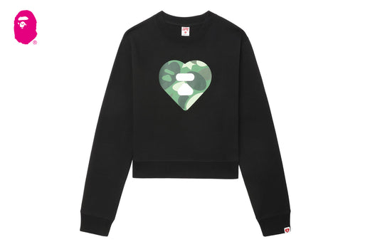 CAMO HEART CROP SWEAT SHIRT