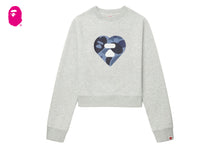 CAMO HEART CROP SWEAT SHIRT