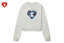 CAMO HEART CROP SWEAT SHIRT