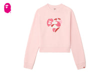 CAMO HEART CROP SWEAT SHIRT