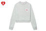 CAMO HEART CHEST PRINT CROP SWEAT SHIRT