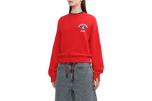 CAMO HEART CHEST PRINT CROP SWEAT SHIRT