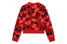 CAMO MONOGRAM BIG HEART PRINT CROP SWEAT SHIRT