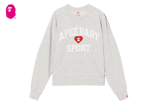 APPLIQUE PATCH AND HEART EMBROIDERY SWEAT SHIRT