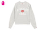 APPLIQUE PATCH AND HEART EMBROIDERY SWEAT SHIRT