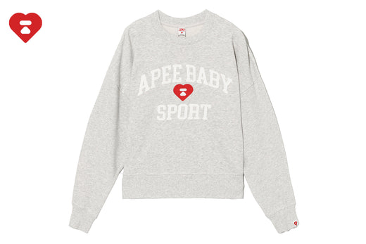APPLIQUE PATCH AND HEART EMBROIDERY SWEAT SHIRT