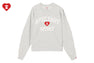 APPLIQUE PATCH AND HEART EMBROIDERY SWEAT SHIRT